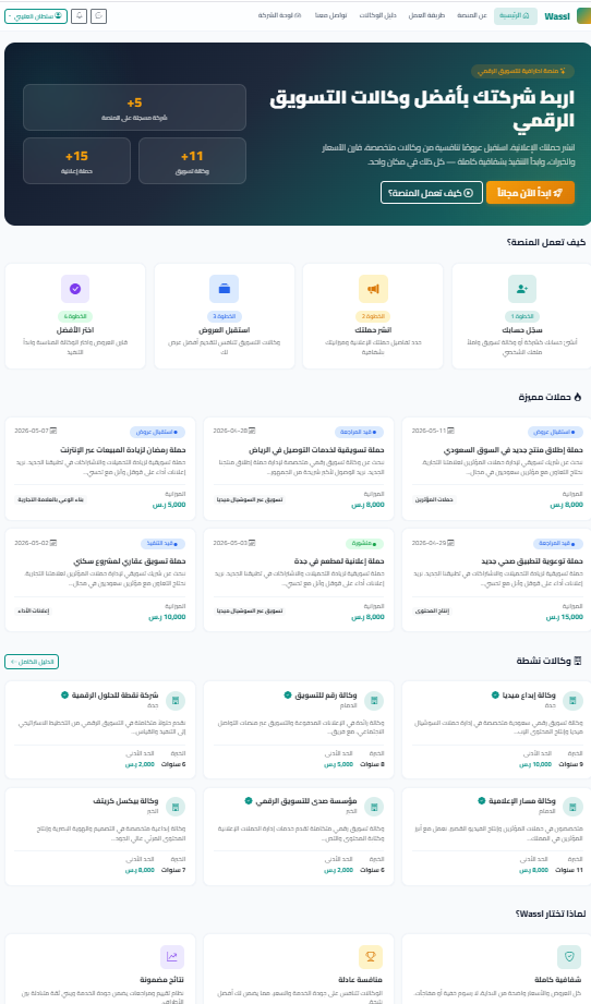 غلاف مشروع Wassl — المنصة الوسيطة للتسويق الرقمي